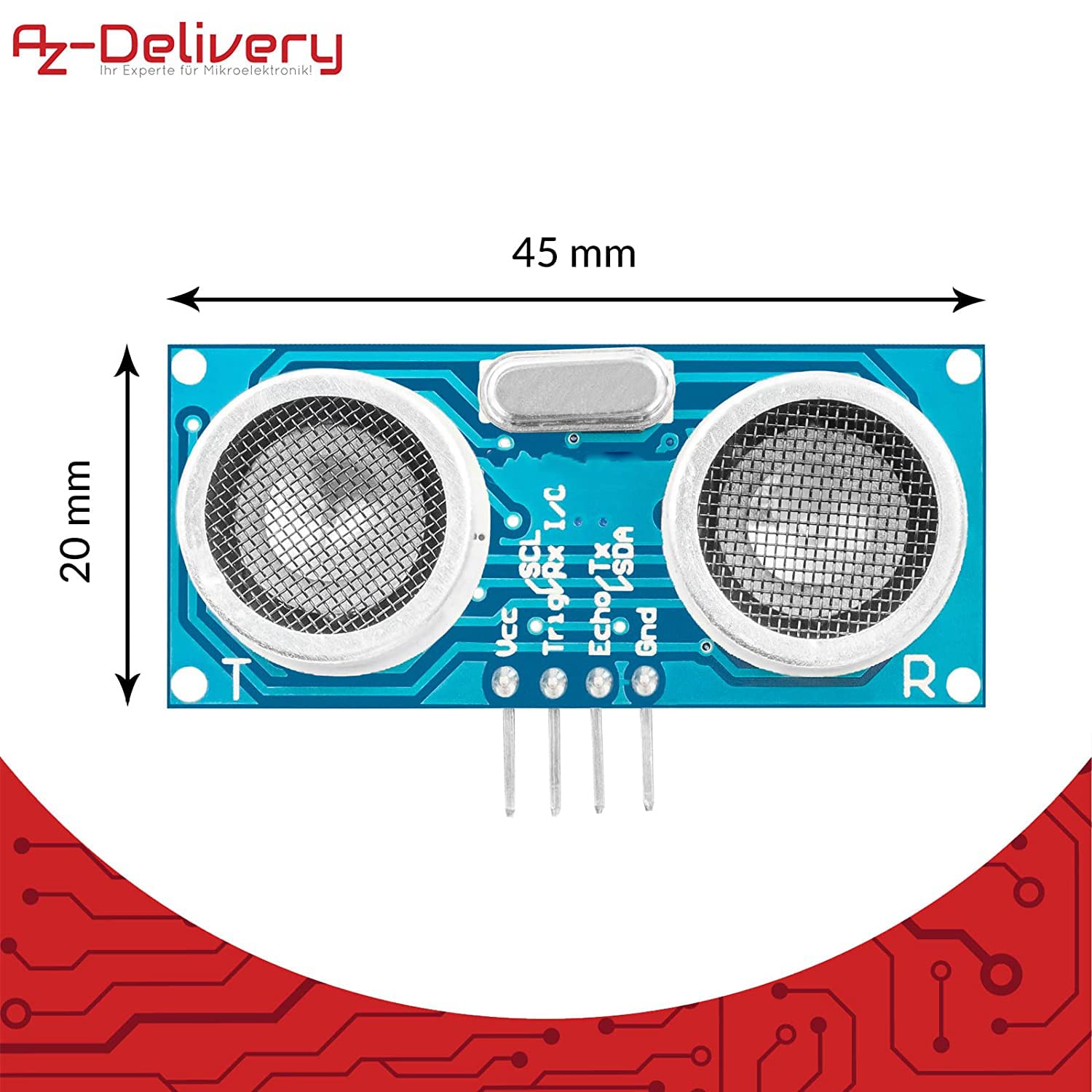 AZDelivery 3 x Compatible with HC-SR04 Ultrasonic Rangefinder Sensor Module compatible with Arduino and Raspberry Pi including E-Book!