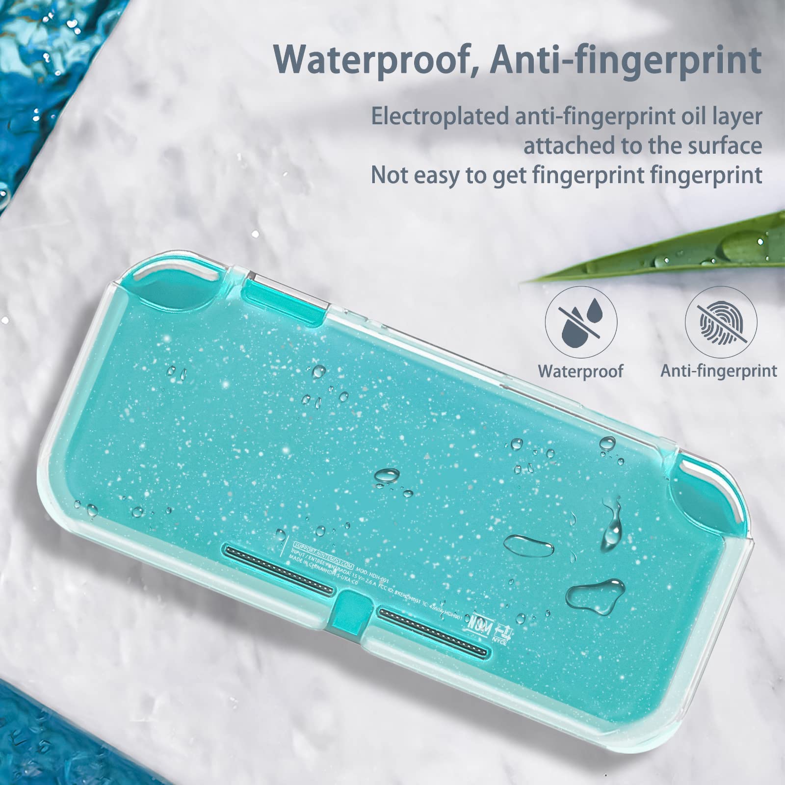 DLseego Case for Switch Lite 2019, Glitter Bling Soft Cover with 2 Pack Tempered Glass Screen Protector, Shockproof and Anti-Scratch Design Protective Case for Switch Lite -Crystal Clear