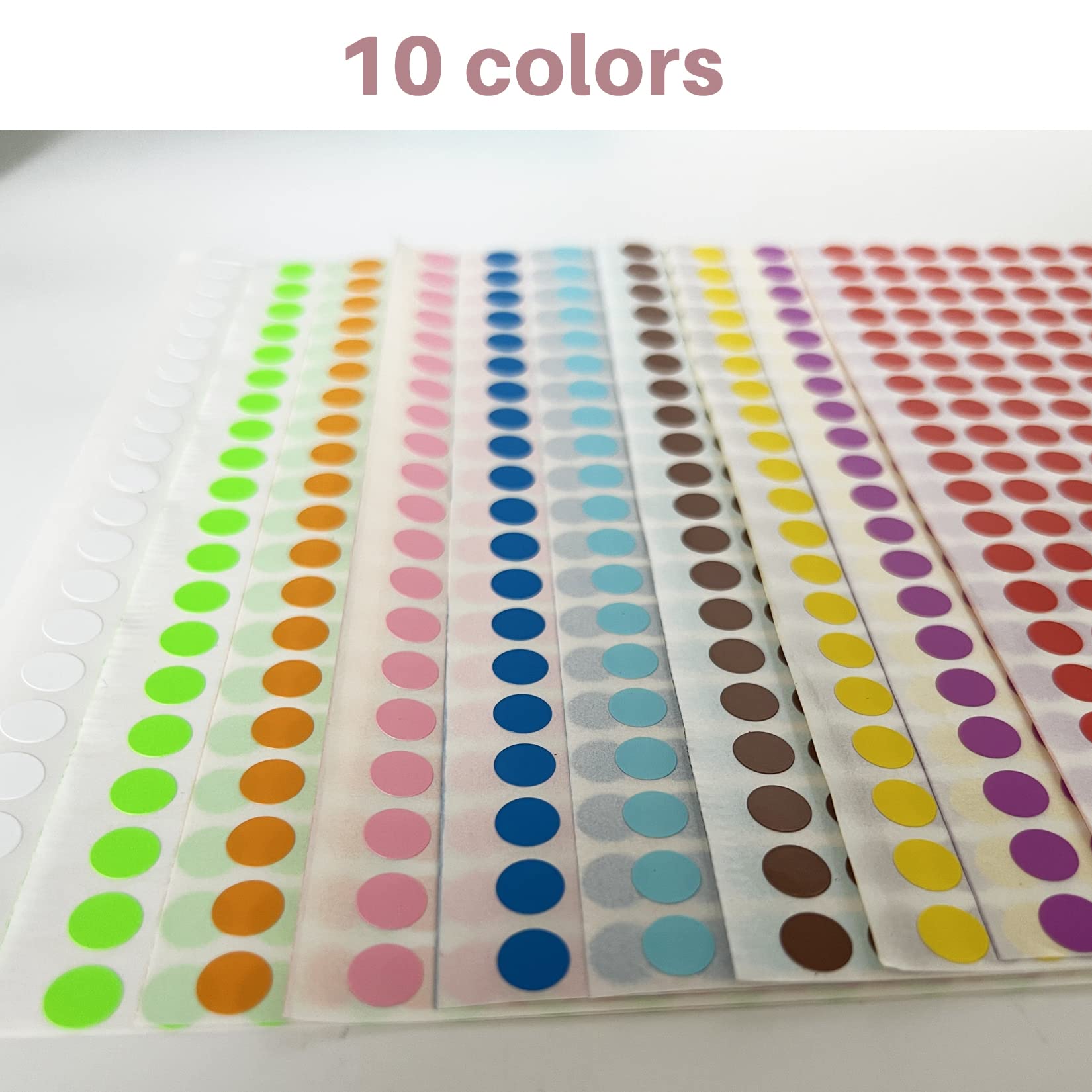 8mm Diameter Round Dot Stickers 2800 Pieces, 10 Pack Colorful Circle Dot Labels, Sticky Marking Colored Dots, Self Adhesive