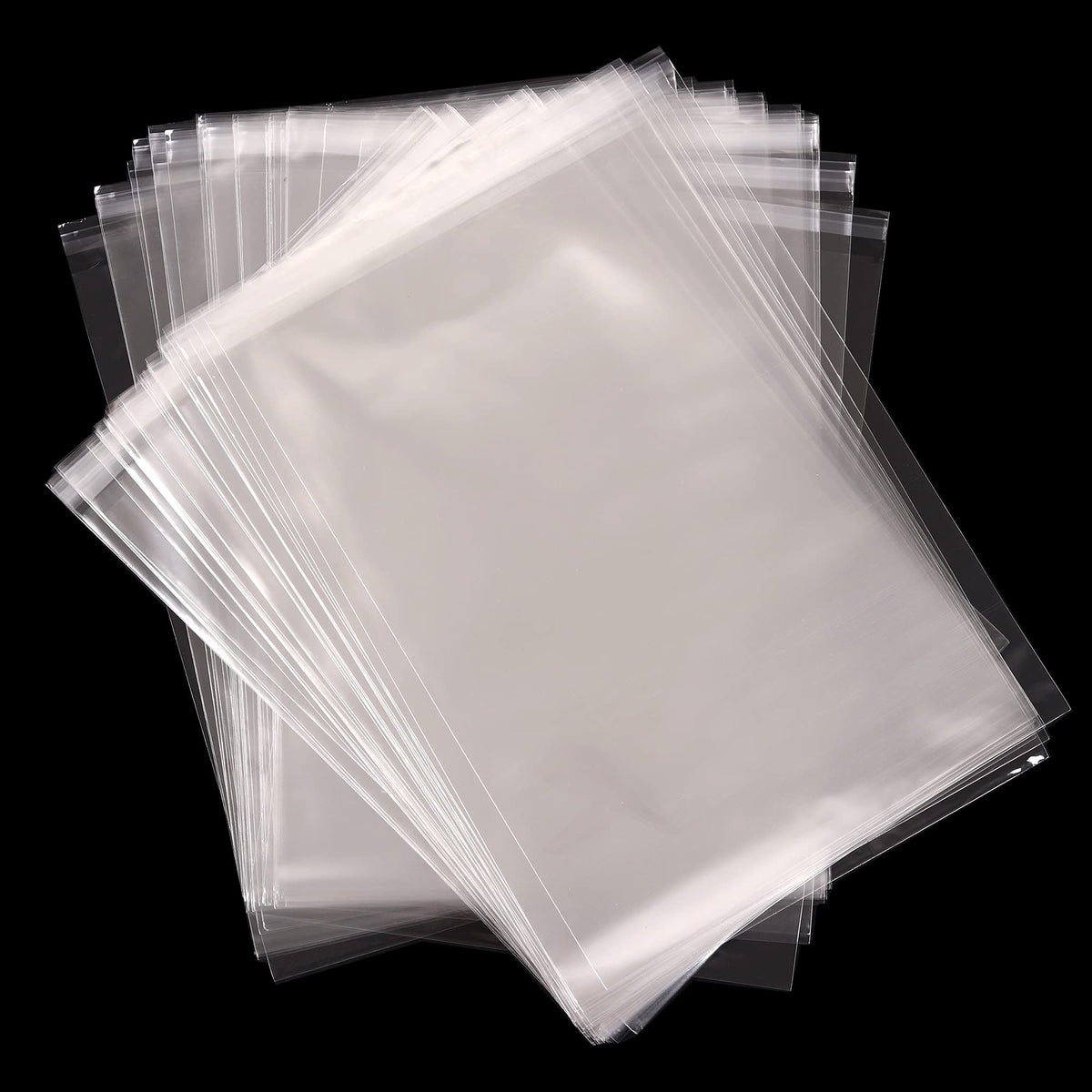 C5 Clear Self-adhesive Bags 100 Pack, Self Sealing Cellophane Display Bags/Sealable Bags, Food Safe, Cello Bags OPP for Cookies,Cards,Envelopes,Pictures (17 * 23CM)