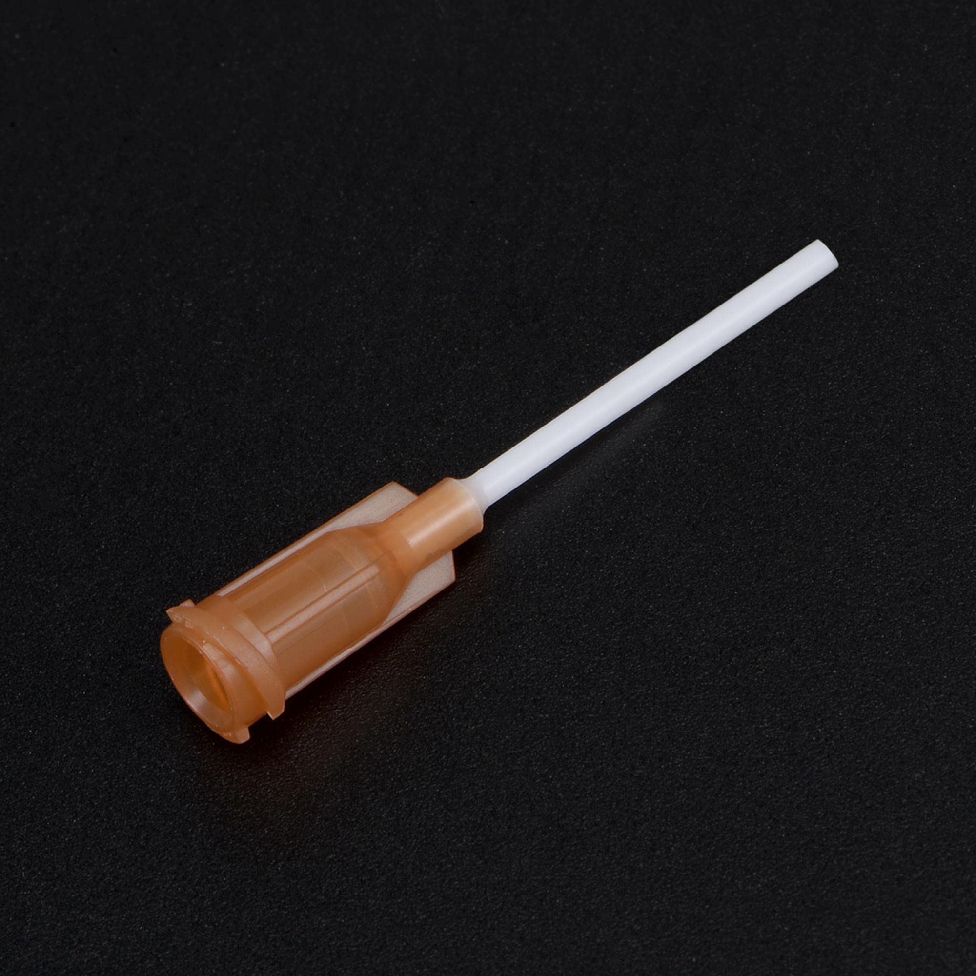 sourcing map 50 Pcs 15G Plastic Dispensing Needles, 1 inches PP Glue Needle Tube Blunt Luer Lock Tips with PP Flexible Needle for Liquid Glue Gun, Amber