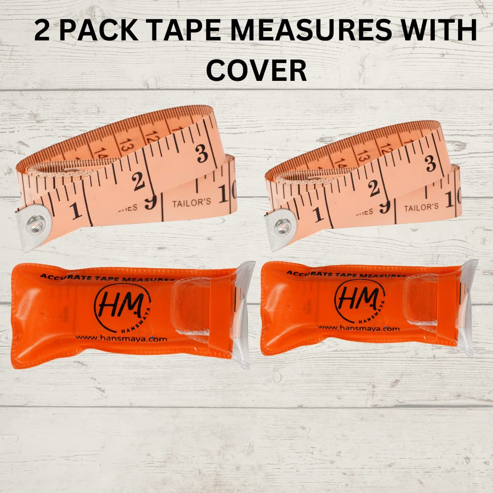 Tape Measure Sewing Body Measuring Tape HANSMAYA Tape Measure, 60-Inch Orange 2 Pack