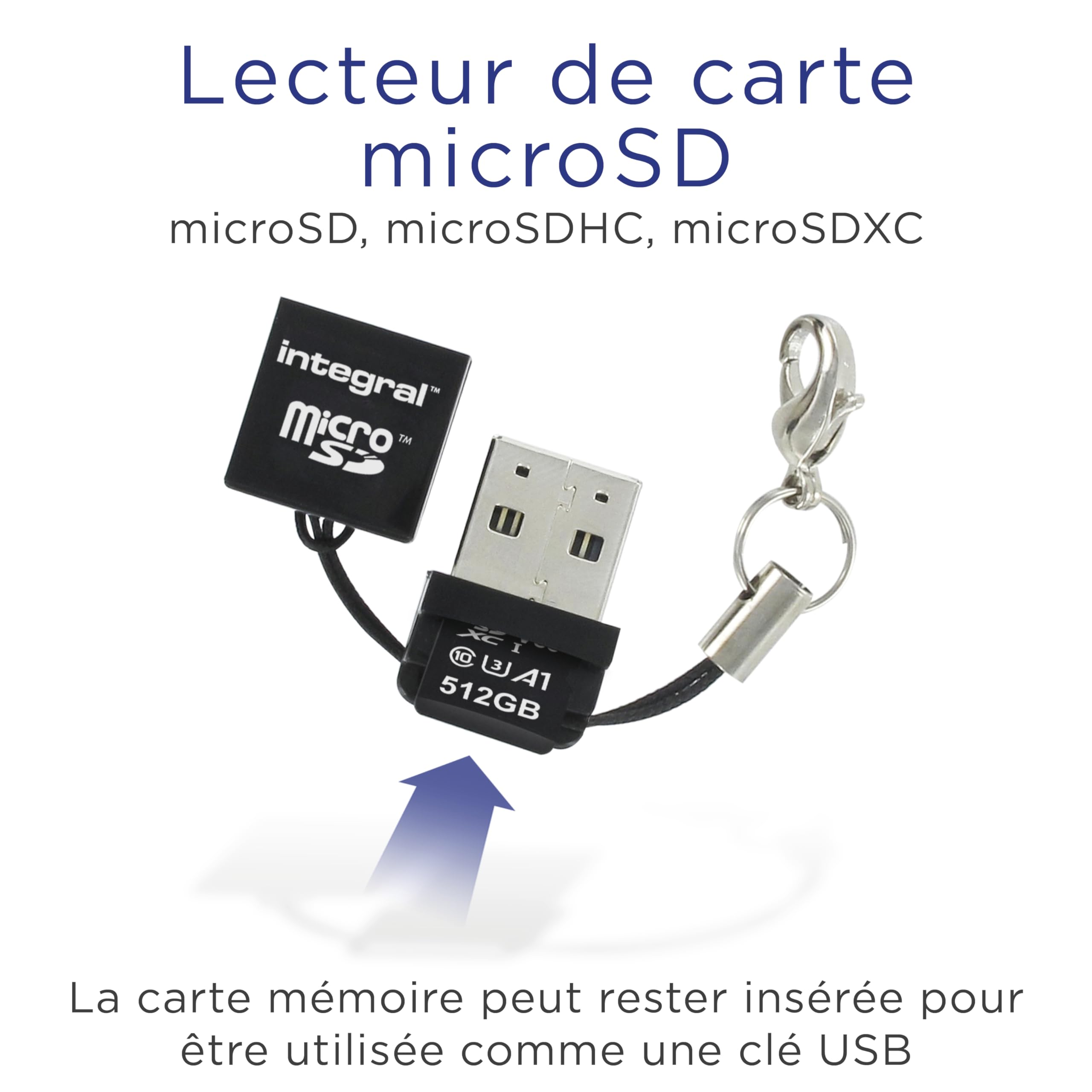 Integral Micro SD USB2.0 Memory Card Reader Adapter - Compact, Plug & Play and Compatible with microSD, microSDHC & microSDXC