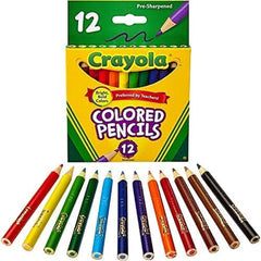 CRAYOLA Half-Length Colouring Pencils - Assorted Colours (Pack of 12)   Tougher Pencils that Won't Easily Break Under Pressure   Ideal for Kids Aged 3and