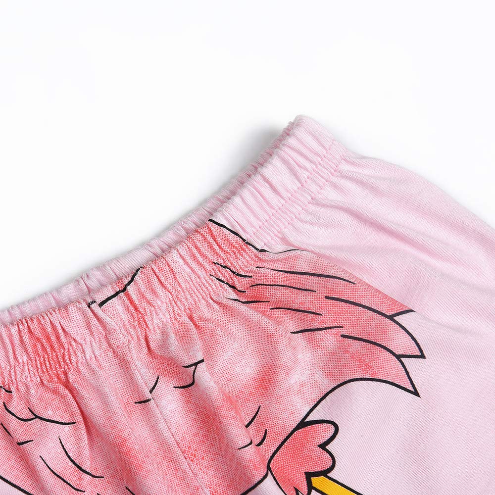 Toddler Girls Pyjamas Set Short Sleeve Cotton Pajamas Pjs Nightwear Cute Flamingo Print Kids Sleepwear Tops Shirts & Pants Children Outfit Age 2-8 Years