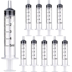 15 Pack 5ml Syringes, Small Dosing Syringe for Measuring,Individually Packaged Sterile Syringes,Plastic Syringes with Cap for Labs,Pets Feeding, Oil or Glue