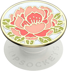 PopSockets: PopGrip Expanding Stand and Grip with a Swappable Top for Phones & Tablets - Blooming Peony Pink Enamel, universal