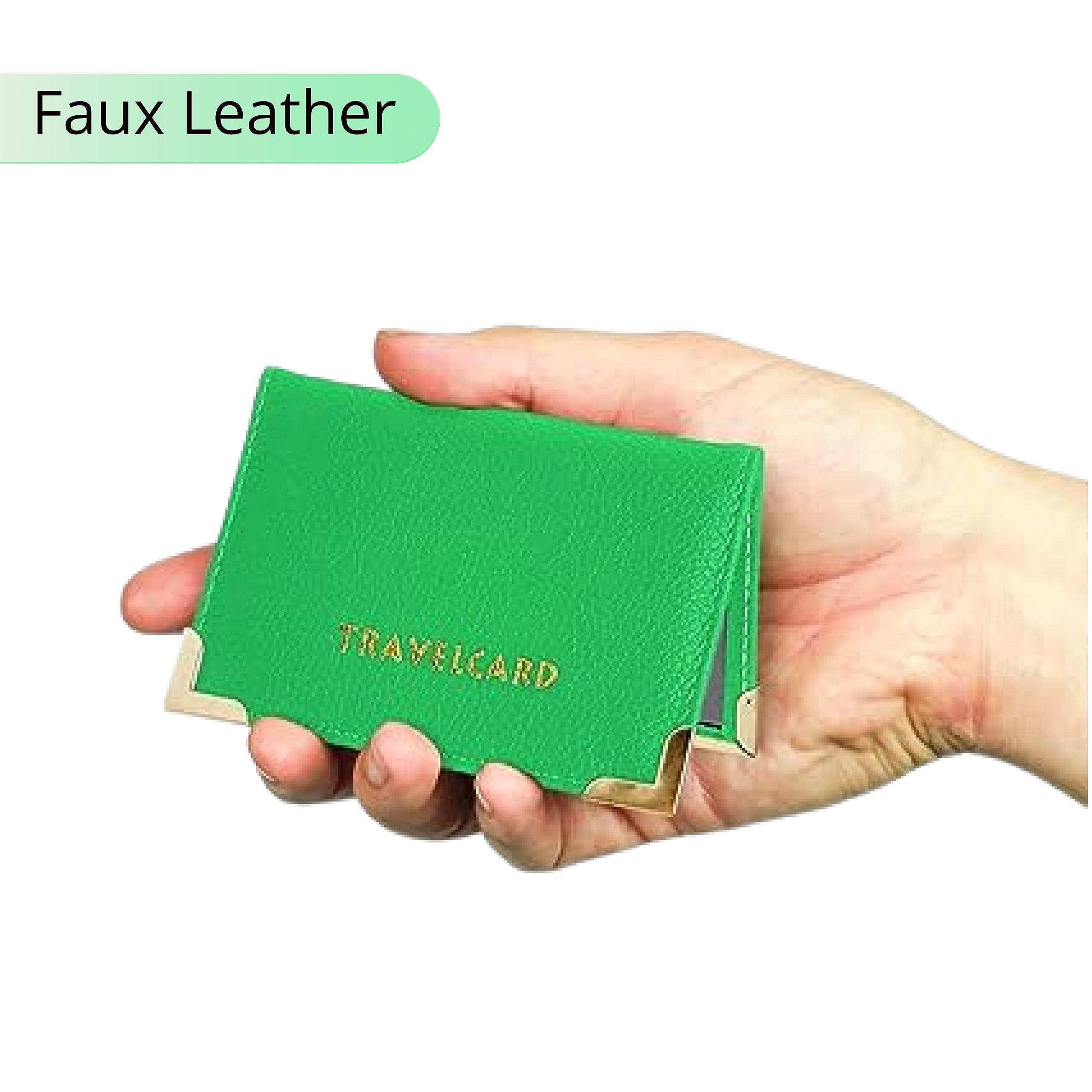 Lizzy PU Leather Travel Card   Plain & Polka Dot Unisex Credit Card ID Card Bus & Rail Pass Bank Oyster Pocket Wallet Case Holders (Green)