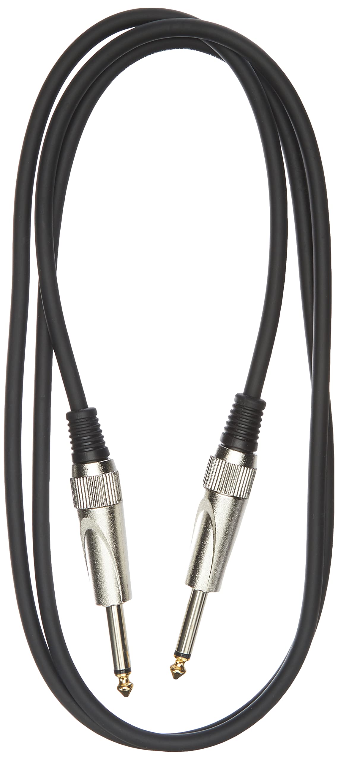 Stagg Deluxe Instrument Cable, 1/4 inches 6.35mm Jack To Jack, Heavy-Duty Connectors, 1,5 Metres / 5 Feet, Black