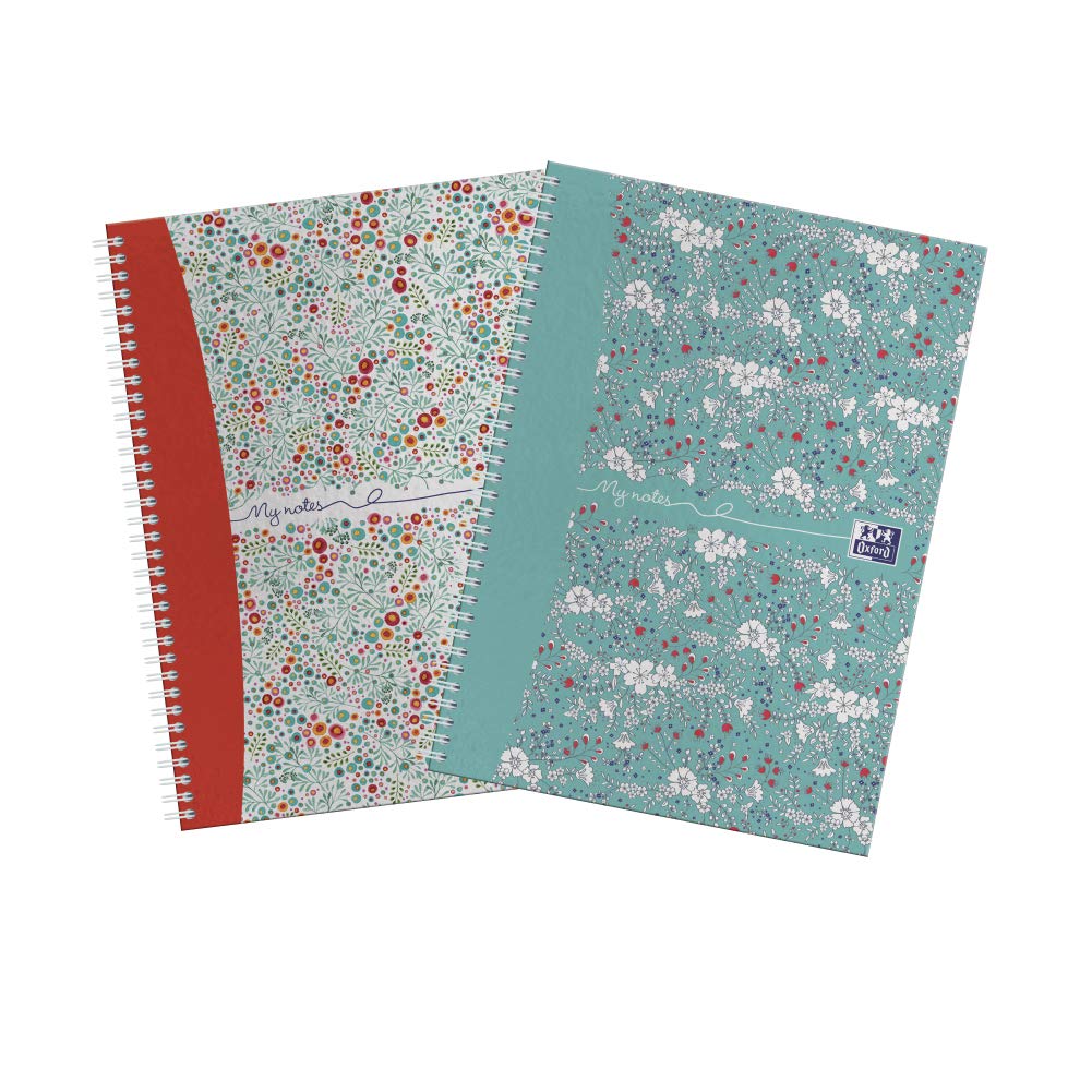 Oxford My Notes, A4 Notebook Hardcover, Twin Pack Of Oxford Floral And Bloom, 140 Pages