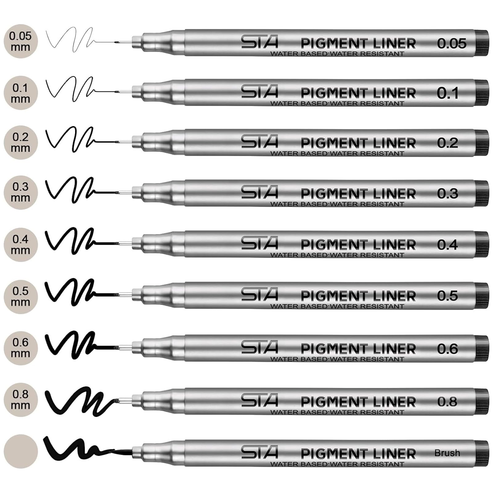 Funnasting Fineliner Pens, Black Pigment Liner Micro Liner Drawing Pens for Sketching Drawing Drafting Office Documents Comic Manga Scrapbooking and School Using