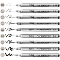 Funnasting Fineliner Pens, Black Pigment Liner Micro Liner Drawing Pens for Sketching Drawing Drafting Office Documents Comic Manga Scrapbooking and School Using