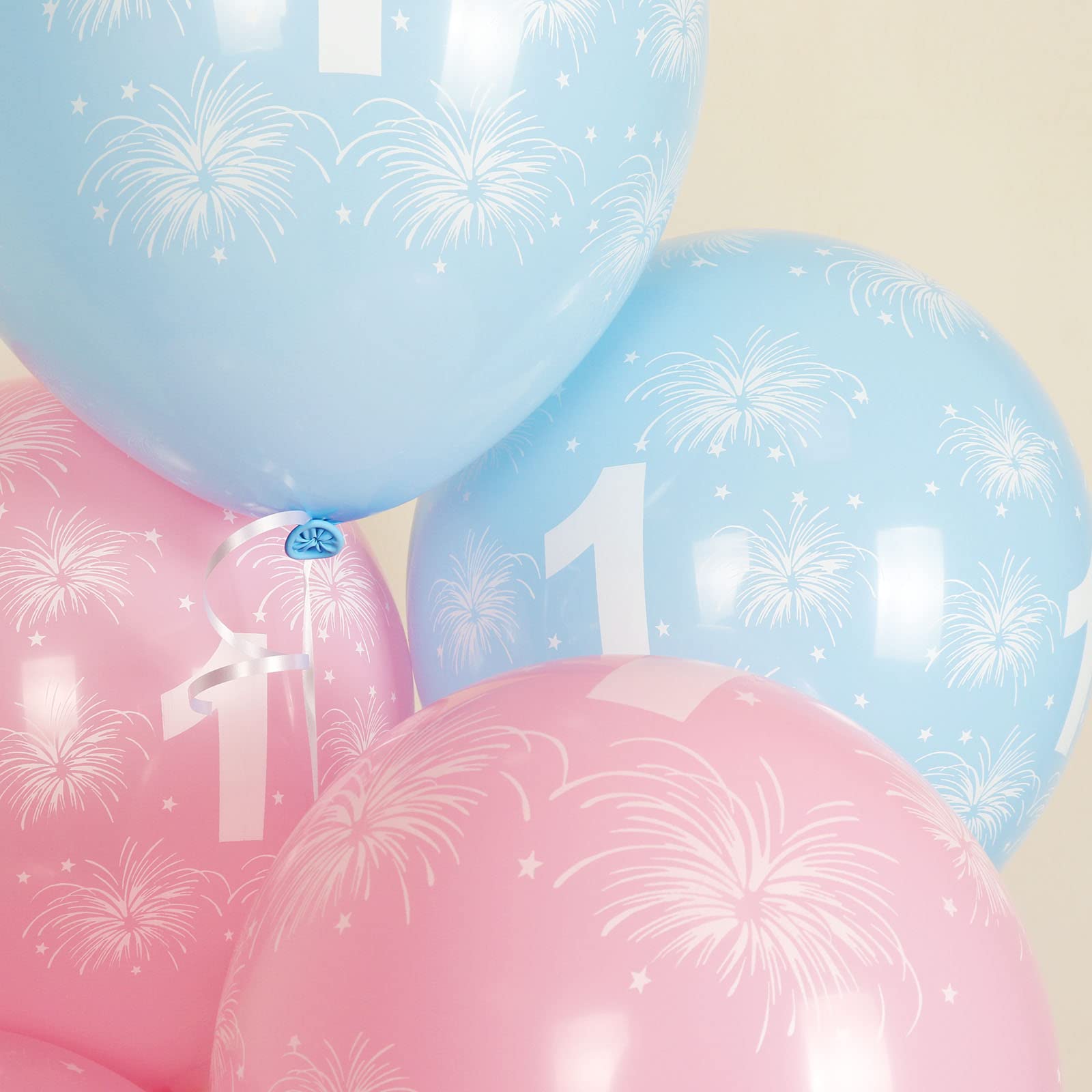 1st Birthday Balloons 12PCS, 12 inches Latex Assort Pastel Pink Baby Girl Numbers Birthday Balloon, Digit Balloons, Number 1 Age Balloons for 1 Year Old Birthday, 1st Anniversaries Party Decoration Supplies