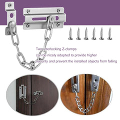 1PCS Stainless Steel Door Chain,Chain Lock for Door Anti Theft Home Safe Nickel Plated Door Locks with Screws,Door Chain Internal Door Lock,Door Chains for Front Door