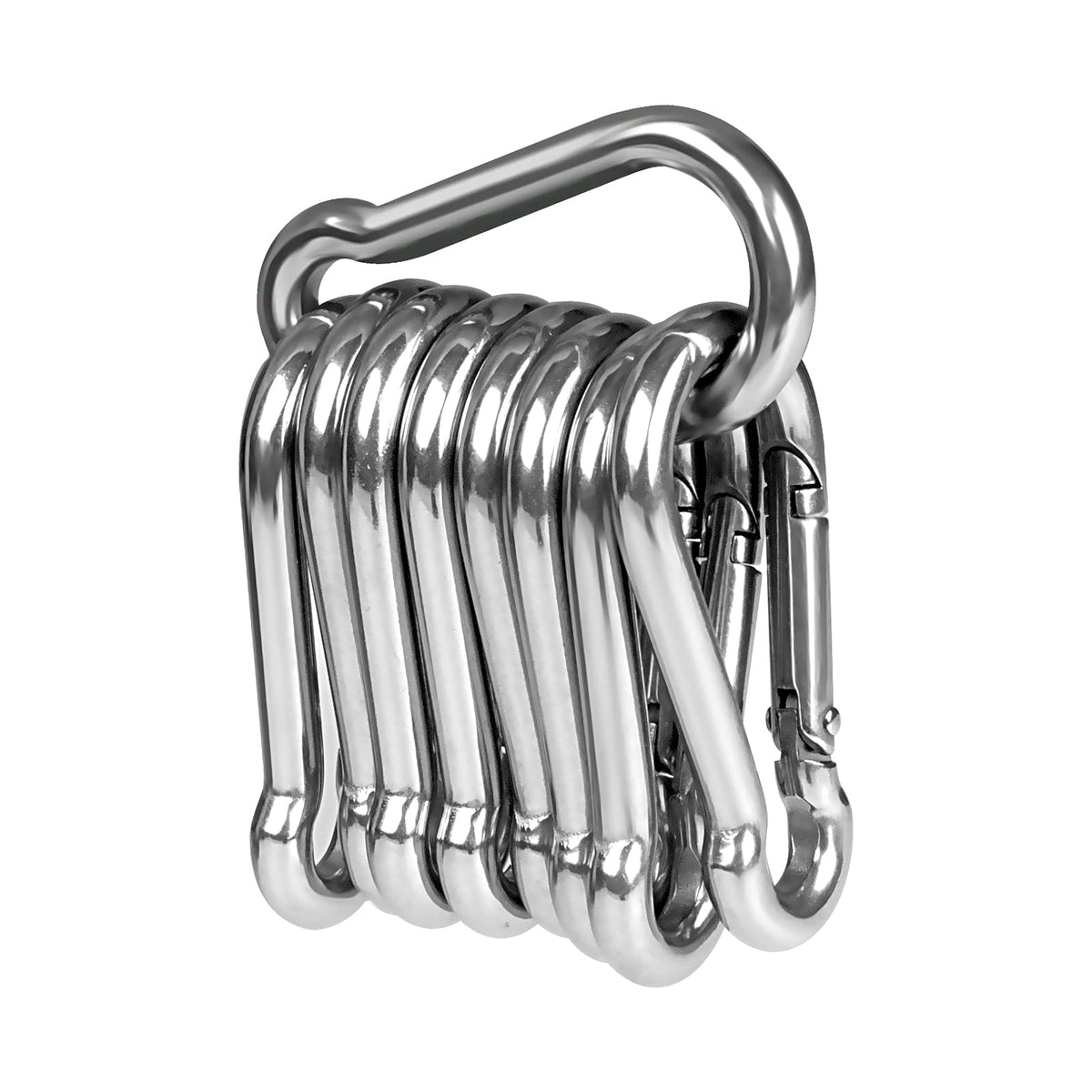 10 x Snap Hooks, LISOPO Carabiner Hooks M4 Heavy Duty 304 Stainless Steel, Small Carabiner Snap Hooks Keychain Clips for Outdoor, Camping, Hiking, Hooks for lifting aids and handles with an eyelet…