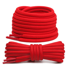 Stepace [2 Pairs Round Boot Shoelaces 3/16 inches Heavy Duty Shoe Laces for Sneakers Running Athletic Shoes-Red-120