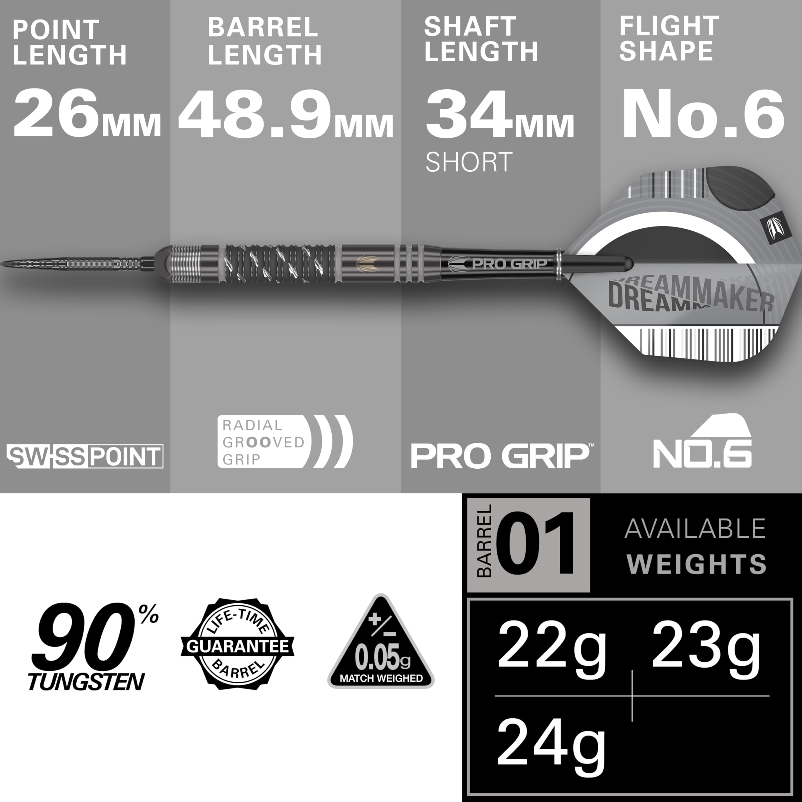 TARGET Darts Dimitri Van Den Bergh x ECHO 90% Tungsten Steel Tip Darts Set – 23g Steel Tip Dart Set, Swiss Point Darts, SP Tool Included, Player Edition Dimi Dart Set