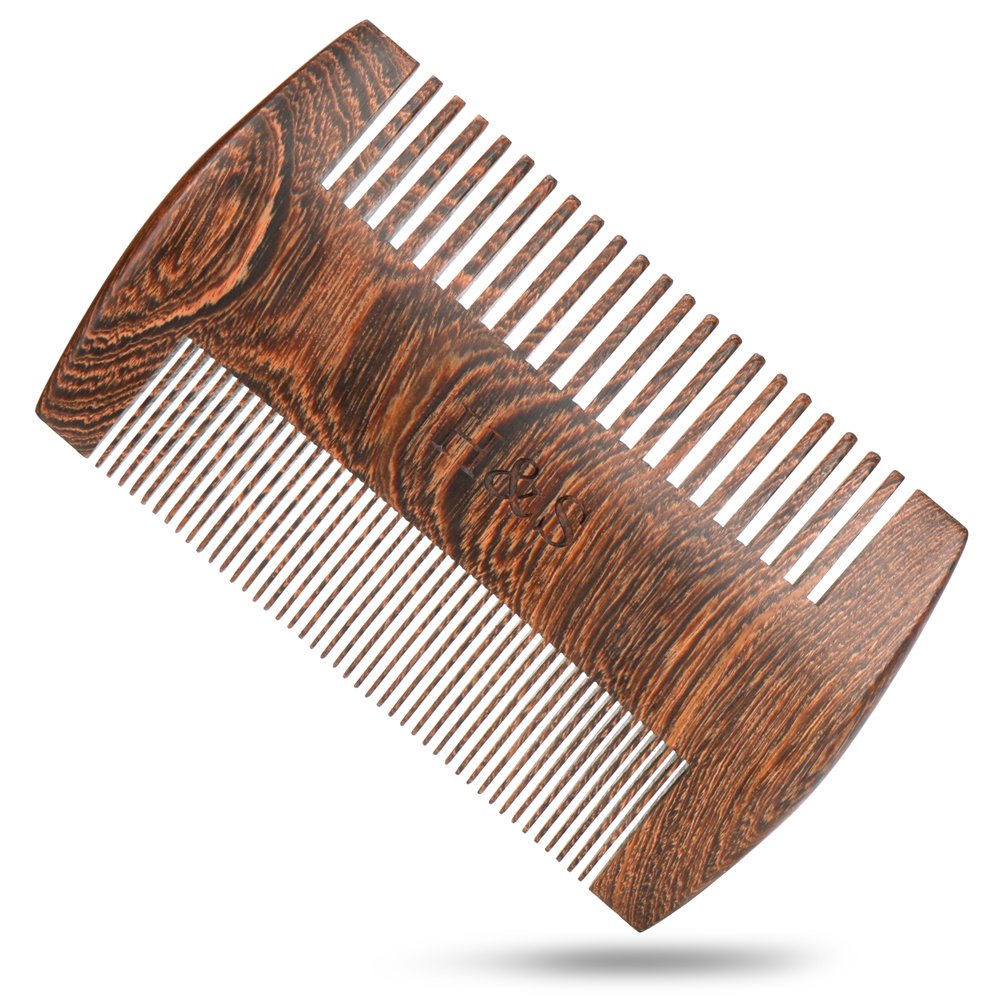 H&S Wooden Beard Comb Anti Static Moustache Pocket Comb - Wood Coffee Sandalwood For Men - Beard Comb Men - Moustache Comb - Wooden Comb - Beard Grooming - Fine Beard Comb - Comb Men - Comb For Beard