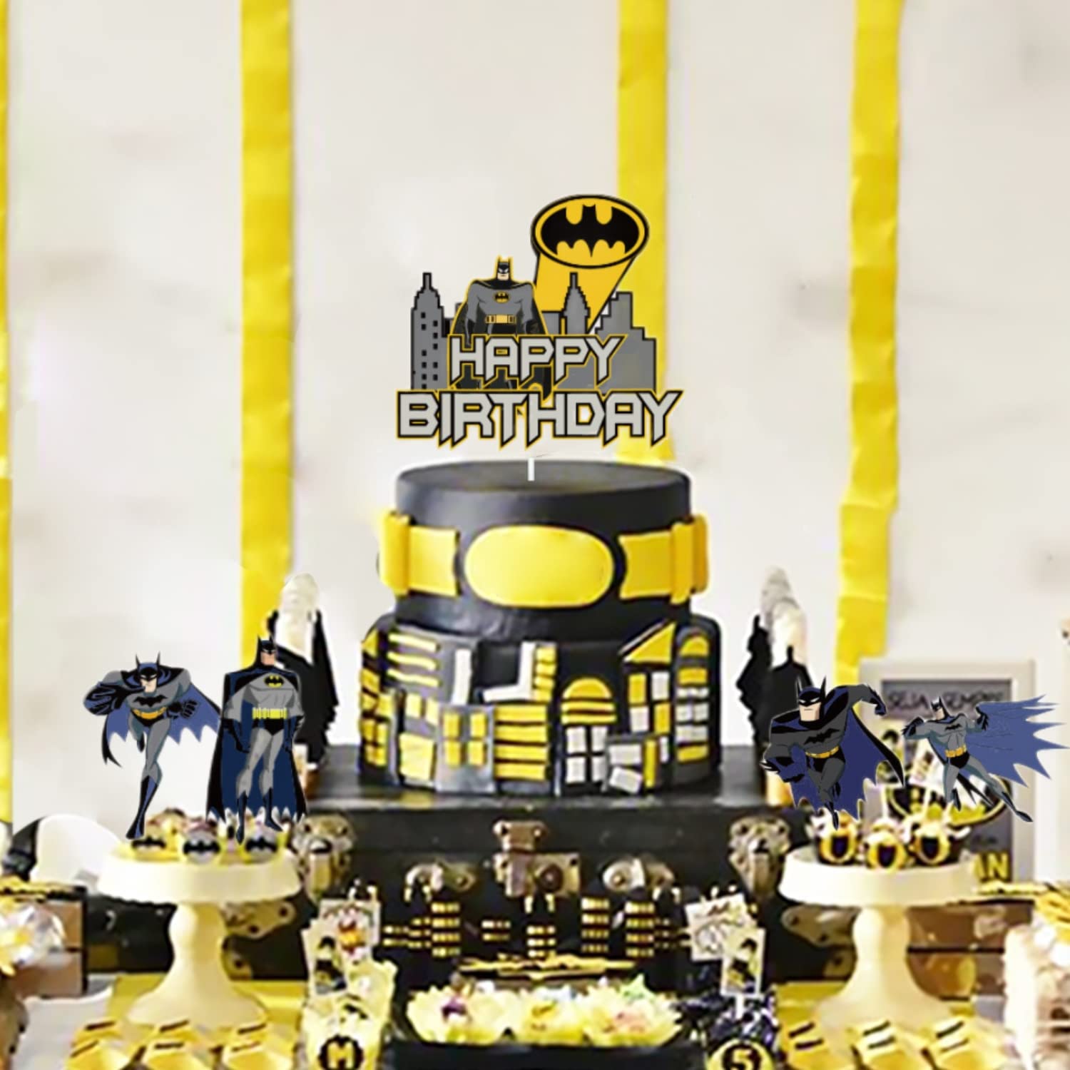 i-QiQi Batman Cake Toppers,Boys Batman Birthday Cake Decorations Cupcake Toppers for Boys,Girls,Kids Birthday Superhero Batman Party Supplies