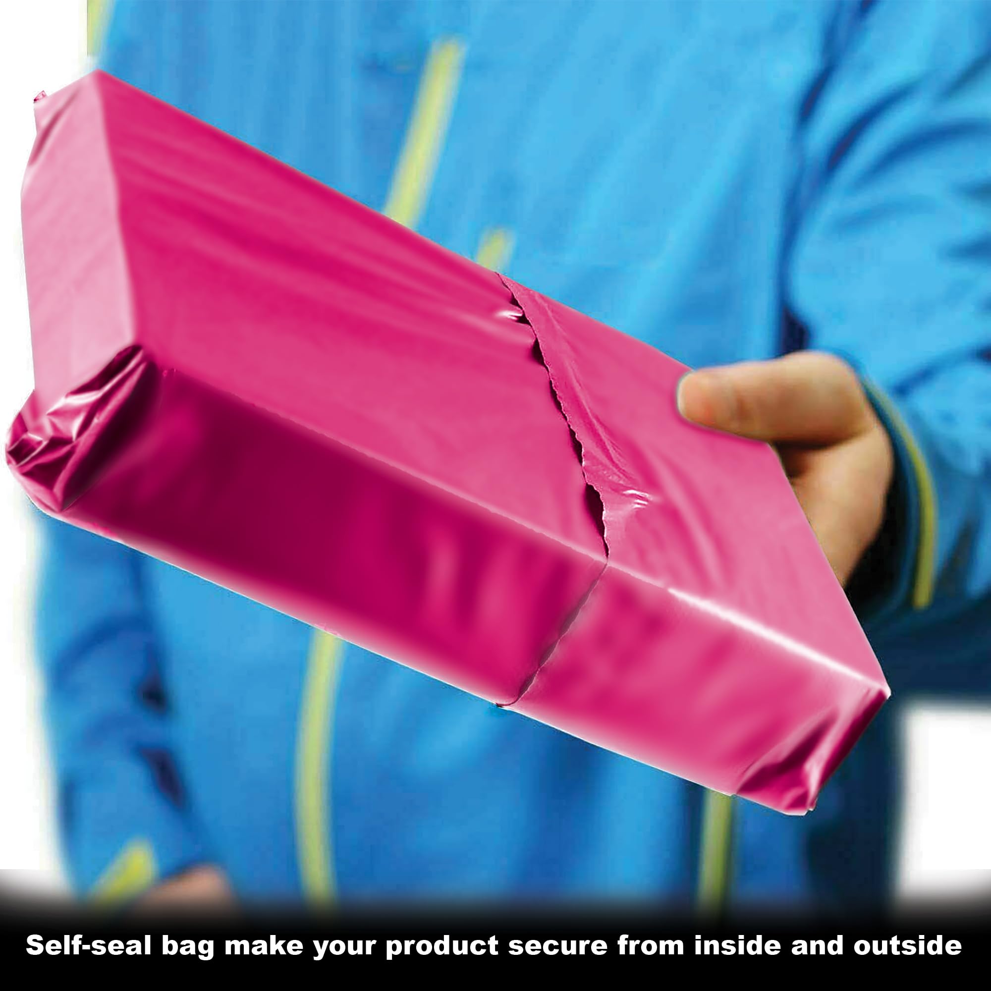 JeeJaan® 50 Pcs of Pink Poly Mailer 10 x 14 in Postage Bag Large Mailing Bags 250 x 350 mm