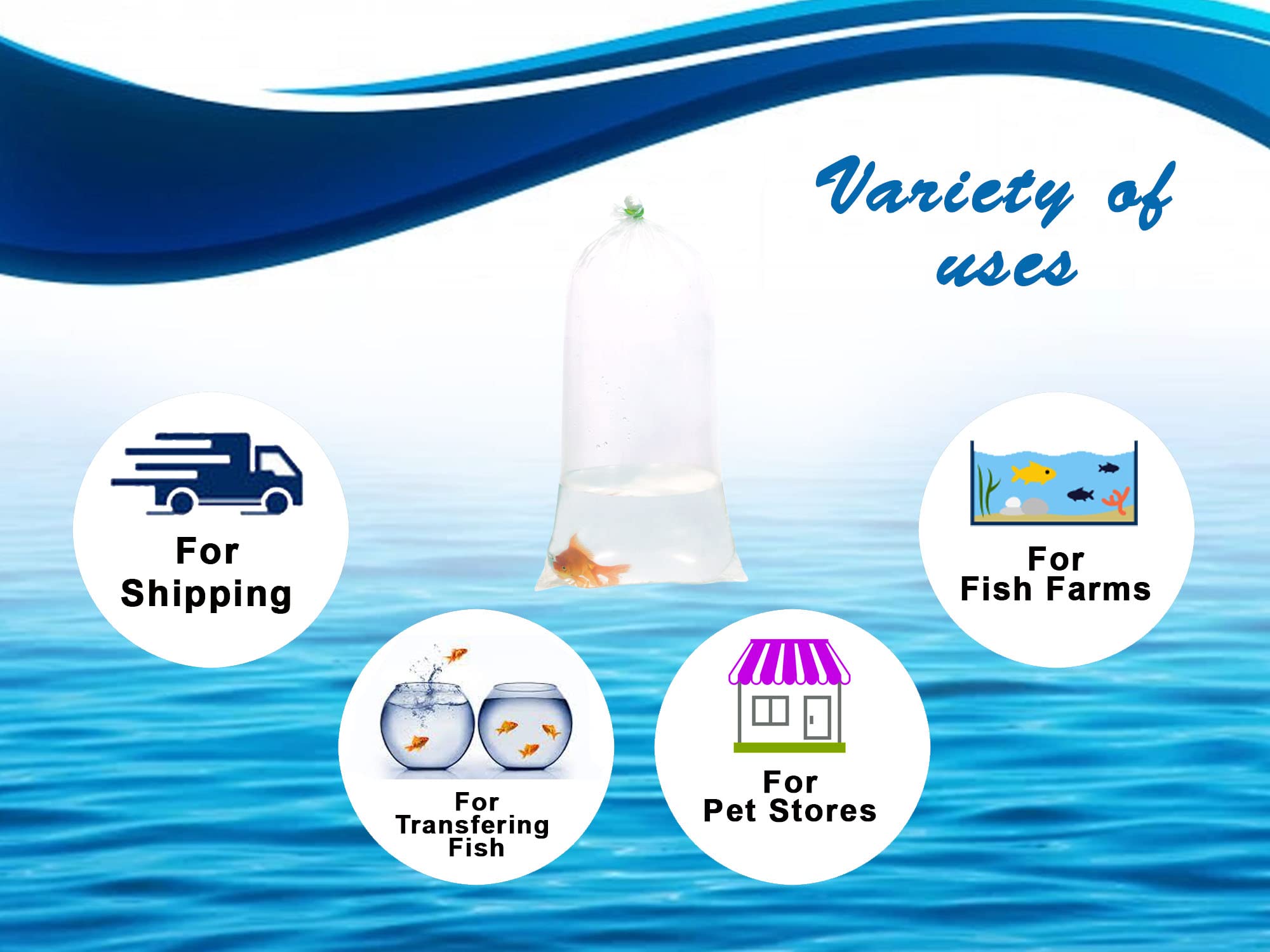 5”L x 4”B x 16”H ALFA Fishery Bags Flat bottom Leak Proof Clear Plastic Fish Bags for Tropical & Marine Fish Transport 225 Gauge (10)