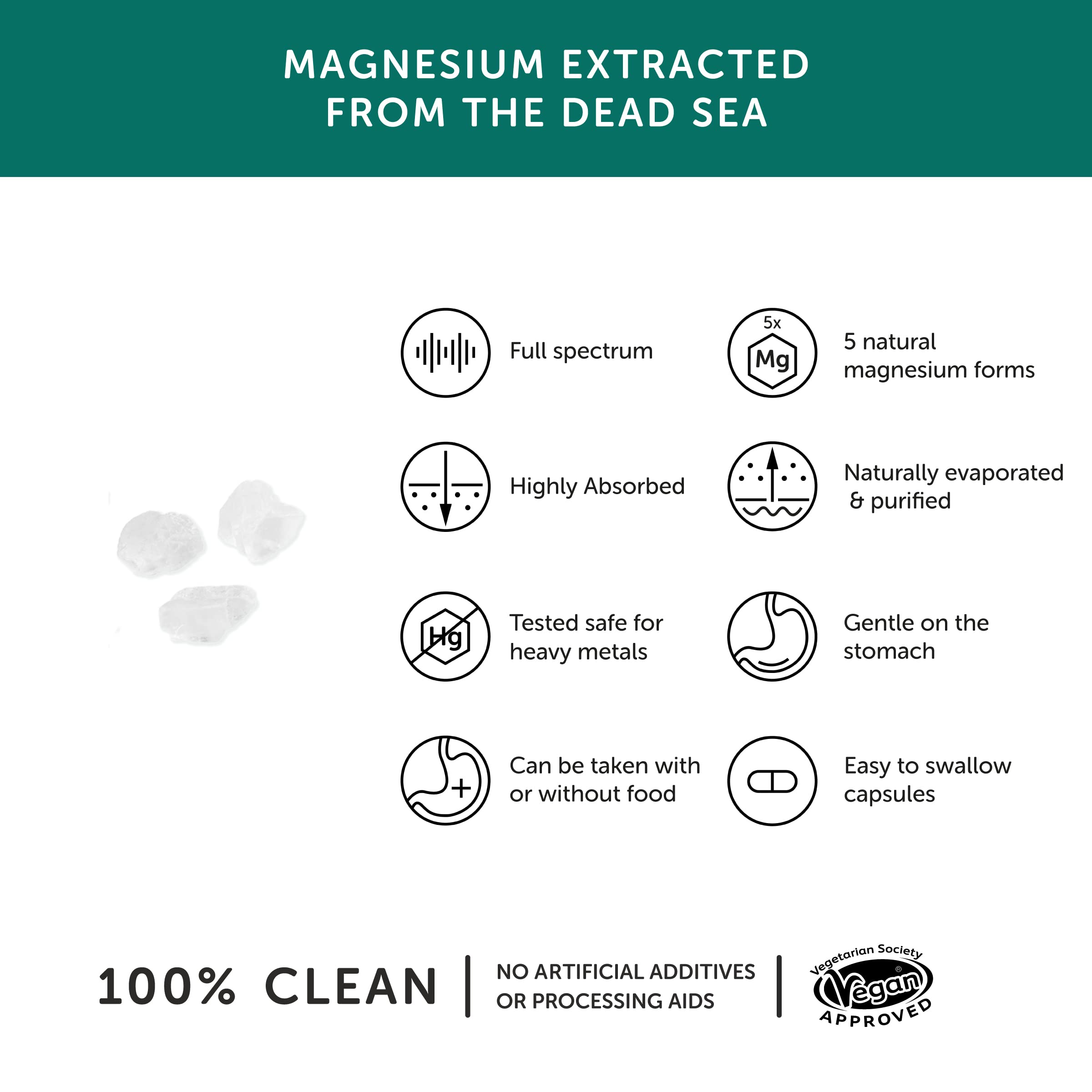 Marine Magnesium – Together Health – from Natural Marine Salts – 5 Natural Forms of Magnesium – Vegan Friendly – Made in The UK – 90 Vegecaps - Pack of 3