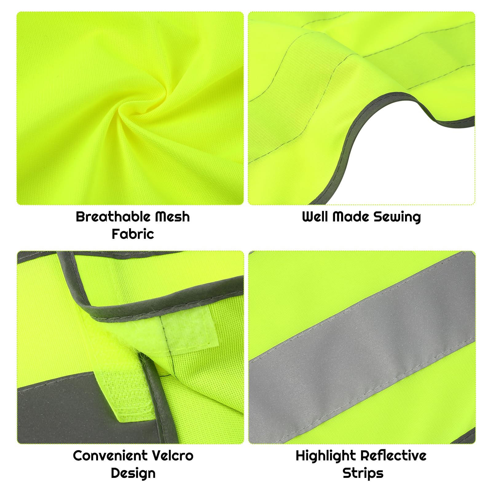 Firtink 2 Pieces Hi Vis Vests for Kids,Kids High Visibility Reflective Vest,High Vis Vests,Hi Vis Safety Vests,High Vis Jacket with Reflective Strips for Kids Outdoor (L)