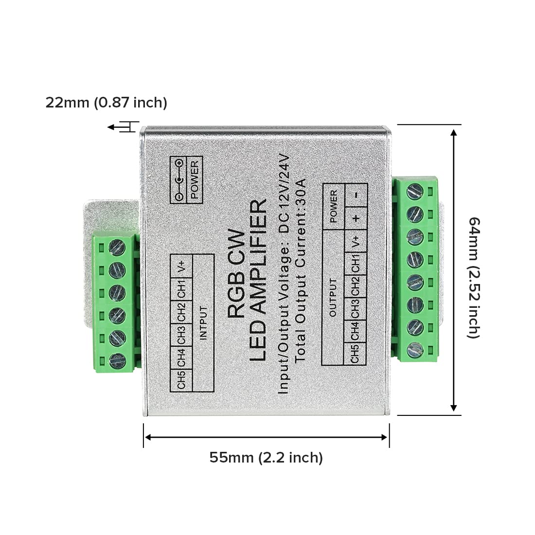 BTF-LIGHTING CCT/RGB/RGBW/RGBCCT LED Strip Amplifier Controller Max 30A Work with 3Pin 4Pin 5Pin 6Pin DC12V/DC24V 5050SMD FCOB COB LED Strip