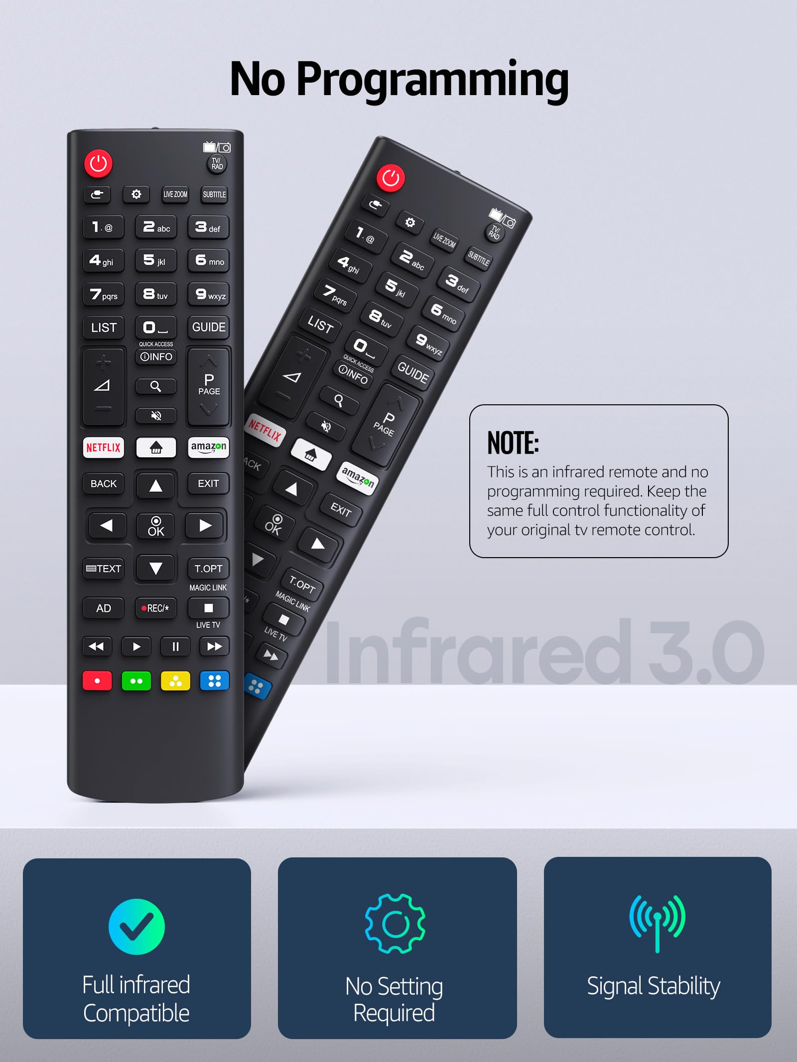 Universal Remote Control for LG TV Remote, GOUYESHO Remote Control for All LG Smart TV OLED LCD LED HDTV 3D 4K AKB75095308 AKB75095307 AKB7415324 Lg Remote Control For TV with Shortcut Buttons