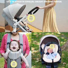 PLIGREAT 2 Pack No Touching Baby Car Seat Sign, Please Don't Touch Baby Stroller Tag with Hanging Straps and Clip, No Touch Baby Safety Sign for Baby Girl Boy