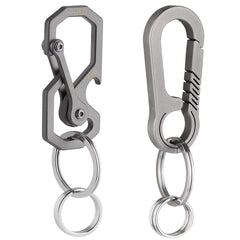 2Pcs Key Ring Titanium Carabiner Clips for Keys Heavy Duty Strong Tibitdeer Titanium Carabiner Key Holder