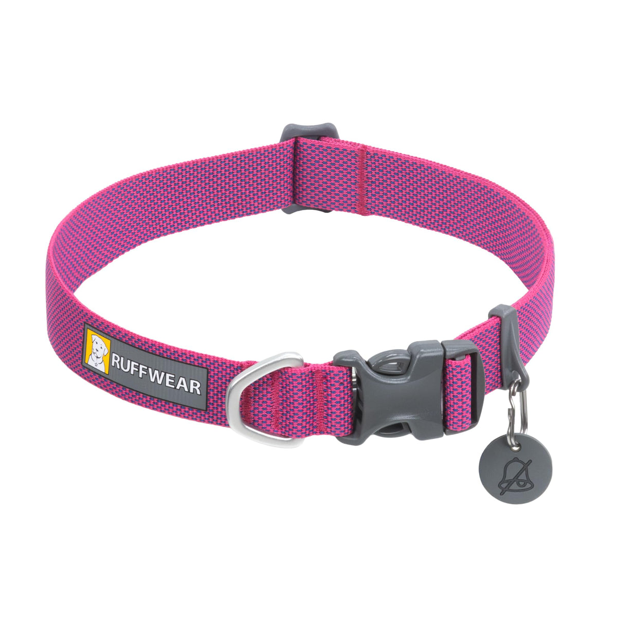 RUFFWEAR Hi & Light Collar, Extra Small Dog Collar with Aluminium D-Ring, Adjustable Length Pet Dog Collar, Comfy Soft Fabric, Animal Collar with Dog Lead Attachment Ring, 23-28cm, Alpenglow Pink