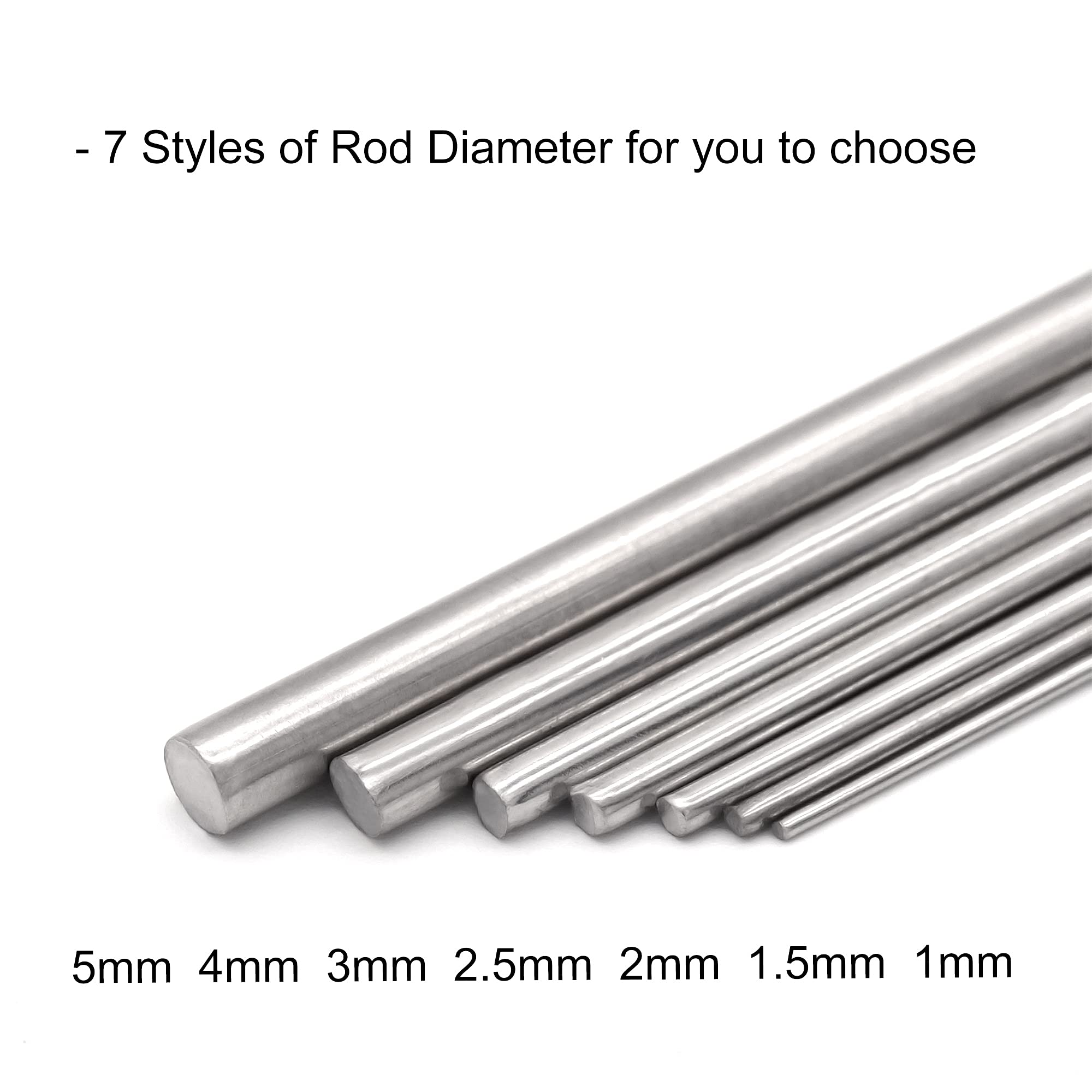 VictorsHome 3mm x 300mm 304 Stainless Steel Round Rod, Metal Solid Shaft Lathe Bar Stock for Model Car DIY Crafts 10pcs