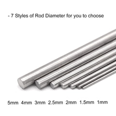 VictorsHome 5mm x 300mm 304 Stainless Steel Round Rod, Metal Solid Shaft Lathe Bar Stock for Model Car DIY Crafts 10pcs