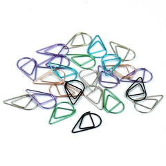 50Pcs Small Golden Paper Clips, Water Drop-Shaped Paperclips Bookmarks for Office Stationery Document, Memo, Poster, Photo