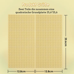 shineFinder 4 base Plates Compatible with Lego, Baseplate 5 inchesx10 inches with 16 x 32 stud board (Sand)