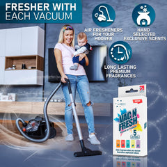 Vac N Fresh Hoover Bag Fresheners, 5 Pack - Scented Vacuum Cleaner Smellies- For Bagless as well as Regular Vacuum Cleaners - Card Shaped Vac Deodoriser Discs for Pet Lovers