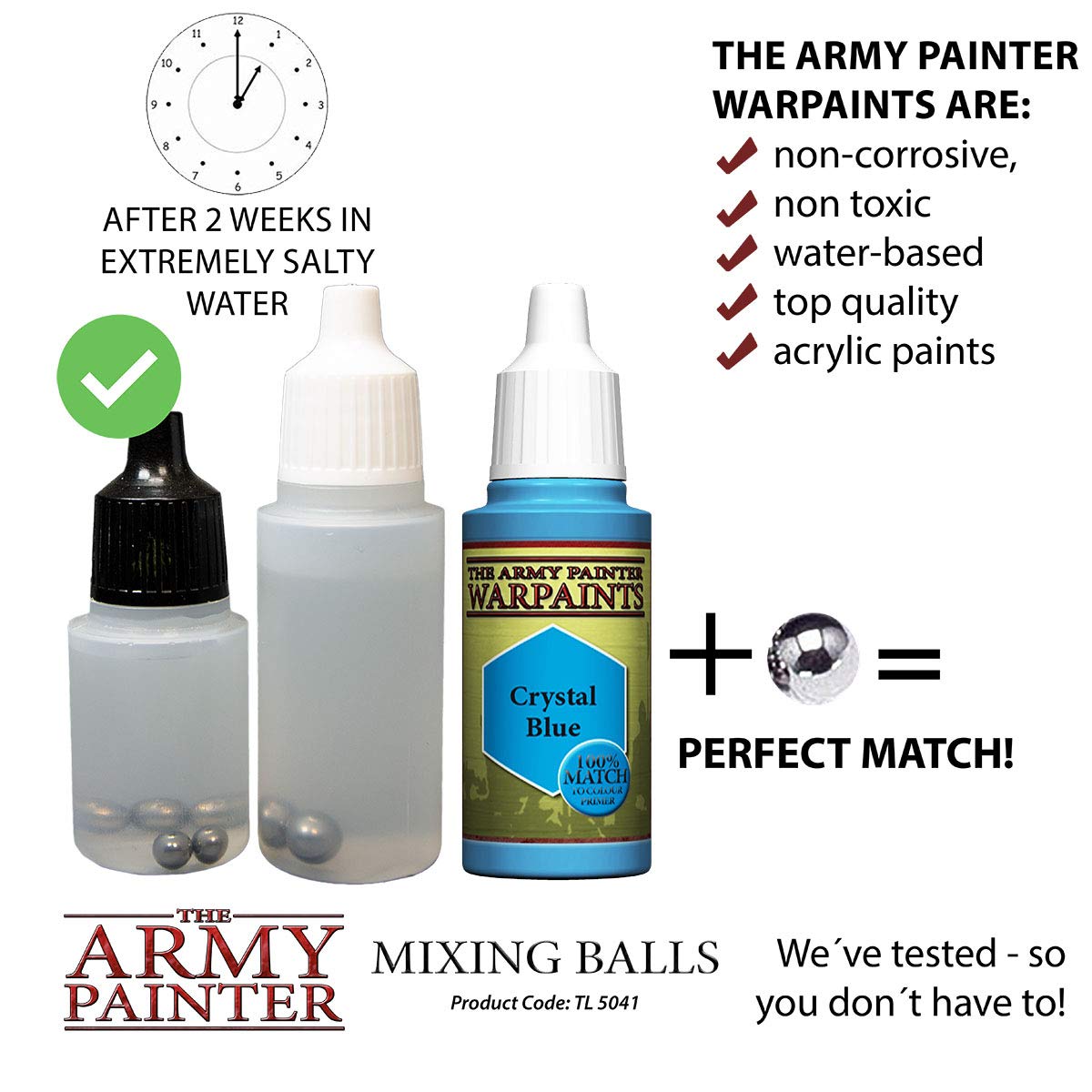 The Army Painter Paint Mixing Balls - Rust-proof Stainless Steel Paint Mixing Balls for Mixing Model Paints - Stainless Steel Mixing Agitator Balls and Paint Balls, 5.5mm/apr. 0.22”, 100 Pcs