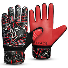 Trepace SPORTS Football Goalkeeper Gloves For Boys Kids Youth Children Soccer Goalie Goalkeeping Glove with Grip Palms (Red, 8)