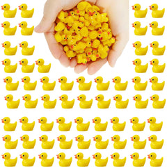 NOJGAC 120 Pcs Mini Ducks, Tiny Realistic Shape Resin Ducks Cute Miniature Toy, Bath Time Toys, Deracorations for Christmas Birthday Party Miniature Figures Micro Fairy Garden