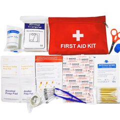 Medi Mini First Aid Kit, 14 kinds74 Pieces Small First Aid Kit for Travel, Home, Office, Vehicle, Camping, Workplace & Outdoor (Red)