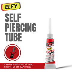 ELFY 3 Pack Super Glue All Purpose with Pin Point Nozzle 4g Super Fast Superglue General Strong Thick & Strong Adhesive Super Glue Gel for Hard Plastic, DIY Craft, Rubber,Metal,Leather and Many More