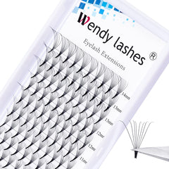 Premade Fans Eyelash Extension 8D C Curl 0.07mm Mixed Length 8-14mm Pre Made Fan Russian Volume Lashes Middle Tap Premade Volume Lash Extensions(8d-0.07-c-mix8-14)