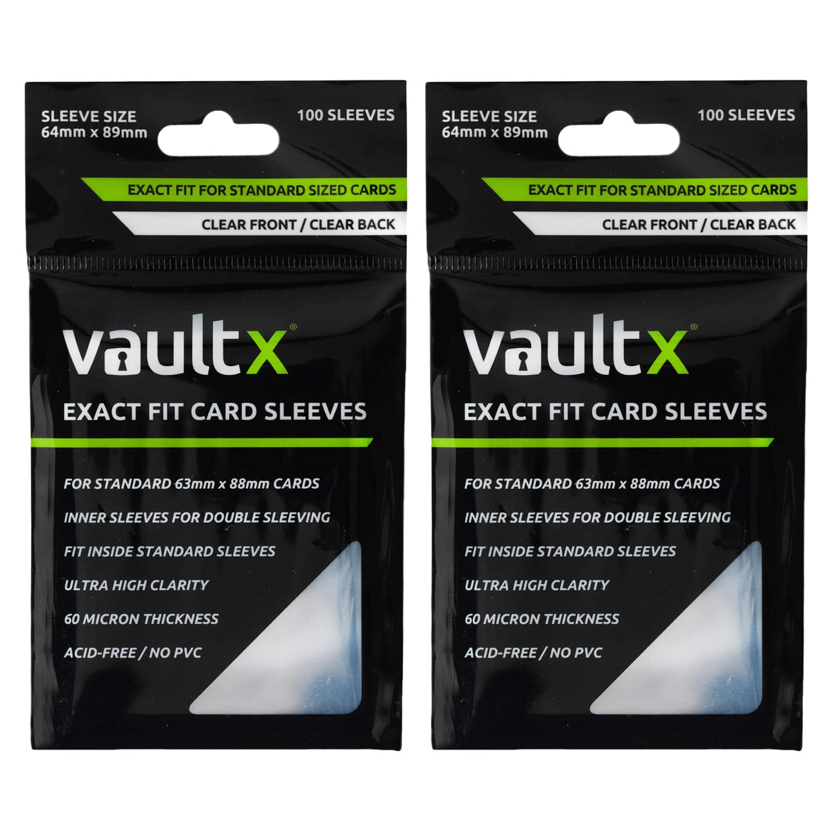 Vault X Exact Fit Trading Card Sleeves - High Clarity Perfect Fit Inner Sleeves for TCG (200 Pack)