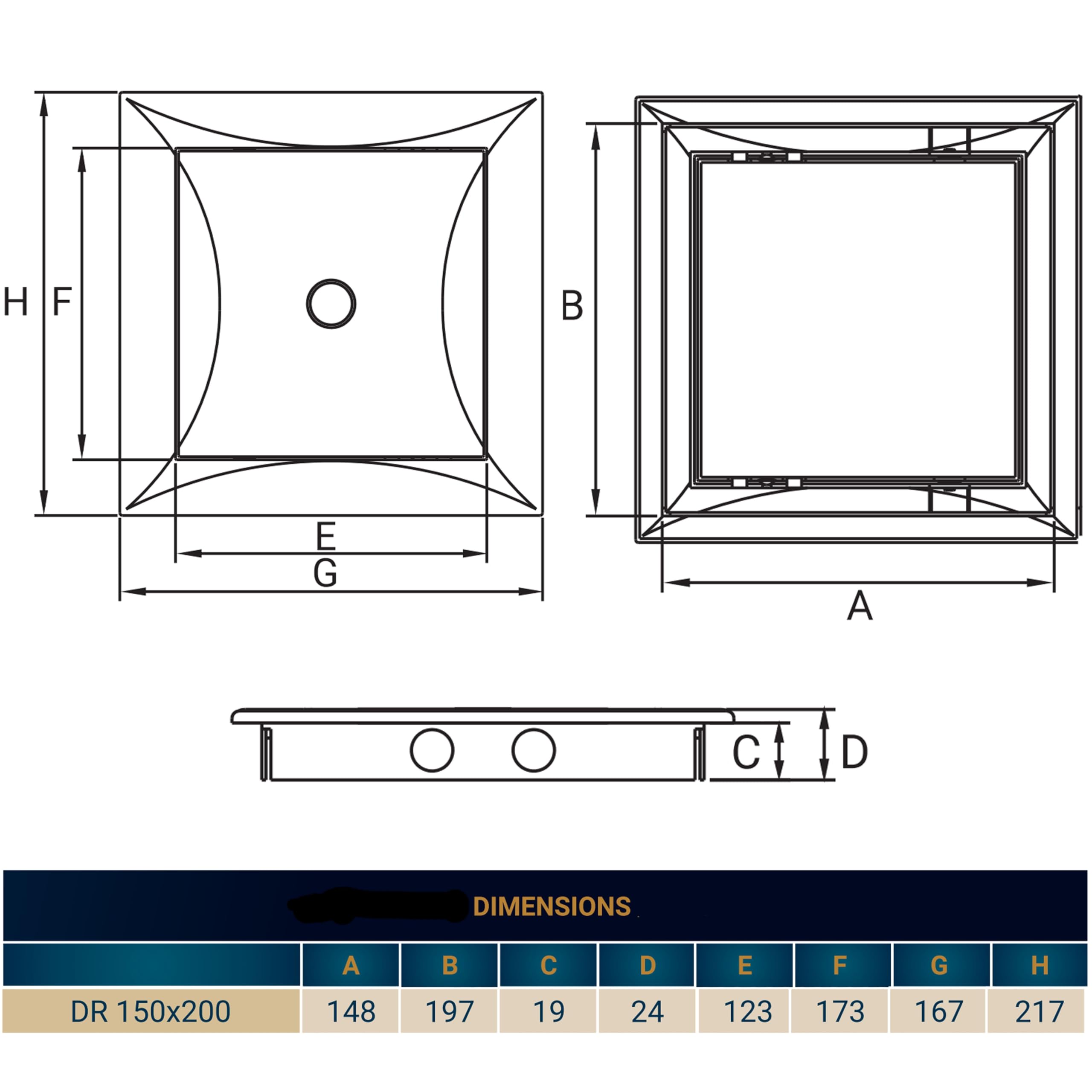 Access Panel Inspection Revision ABS Plastic Door Service Point Hatch (200mm x 150mm)