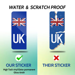 8PCS UK Number Plate Stickers for Europe and UK Car Stickers, 4 Pair of UK Car Number Plate Vinyl Stickers, for Road Legal, Replace Standard Size Number Plates Front and Rear…