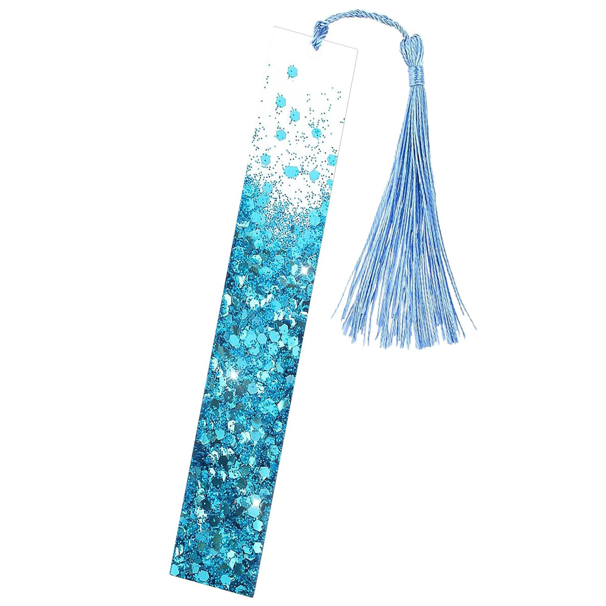 Glitter Bookmarks for Women, Resin Bookmark with Colorful Tassels, Transparent Page Reading Marker Reading Gifts for Readers Teachers Students Graduation Birthday