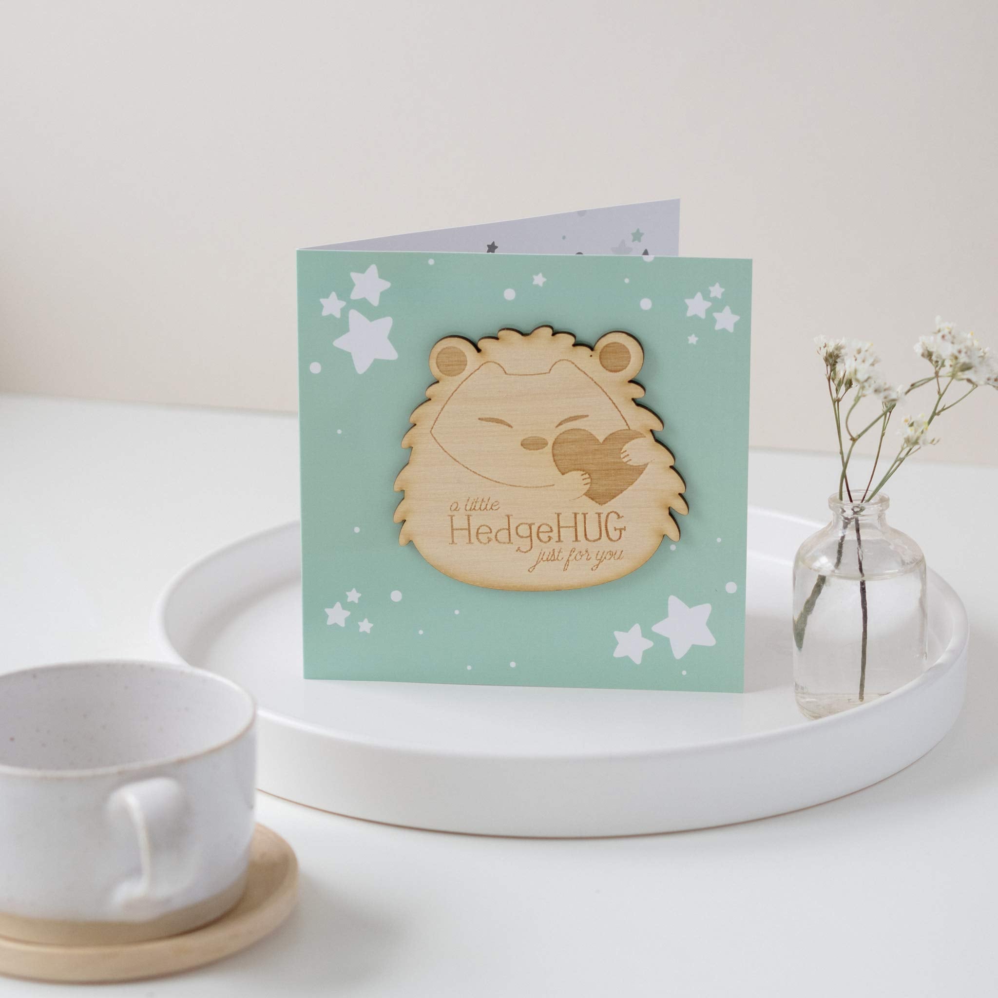 A Little HedgeHUG Just For You - Pocket Hug Gift Card with Hedgehog Token Keepsake - Thinking of You, Miss You Greetings Card