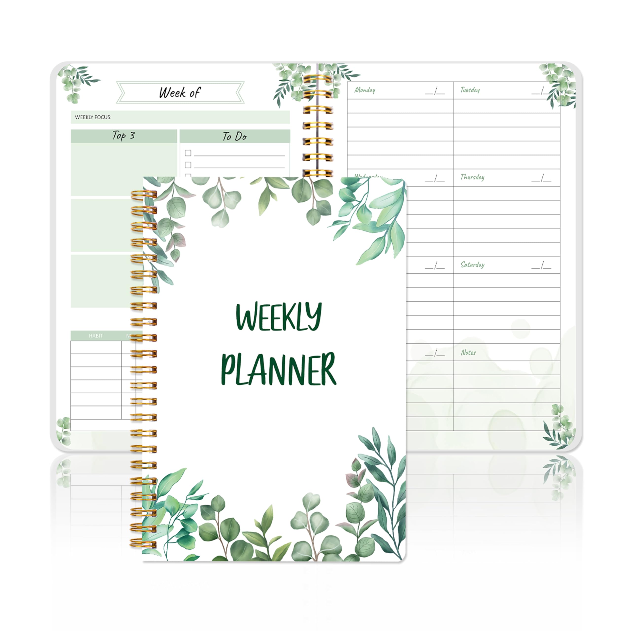 Weekly Planner,Undate To Do List Notebook for Home, Work with Weekly goals, Habit Tracker,52 sheets,A5 size