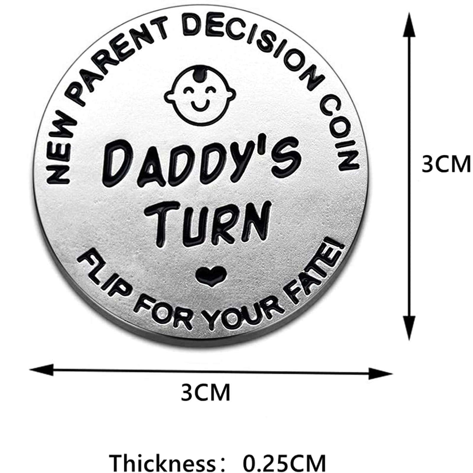 Funny Decision Coin for New Parents，Gifts for Mum Dad，Newborn Baby Gifts，Flip Coin Decision，Mother's Day, Baby Shower Gift，Funny,Birthday,Anniversary,Stainless Steel